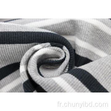 32S Coton Polyester Spandex Stretch 1x1 Tissu Côtes